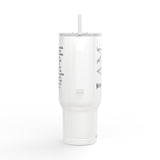 "I AM" Engraved Stainless Travel Cup with Lid & Straw