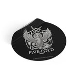 Five-Fold Passport Round Vinyl Sticker - Silver