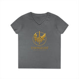 Evangelist V-Neck Women's T-Shirt — (Mark 16:15)