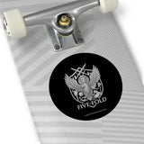 Five-Fold Passport Round Vinyl Sticker - Silver