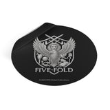 Five-Fold Passport Round Vinyl Sticker - Silver