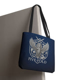 Five-Fold Passport Canvas Tote Bag - Silver