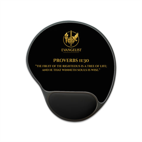 Evangelist Proverbs 11:30 Wrist Rest Mouse Pad — Black