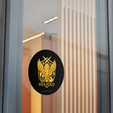 Five-Fold Passport Round Vinyl Sticker - Gold