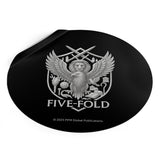 Five-Fold Passport Round Vinyl Sticker - Silver