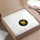 Five-Fold Passport Round Vinyl Sticker - Gold