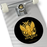 Five-Fold Passport Round Vinyl Sticker - Gold