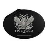 Five-Fold Passport Round Vinyl Sticker - Silver