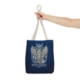 Five-Fold Passport Canvas Tote Bag - Silver