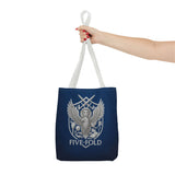 Five-Fold Passport Canvas Tote Bag - Silver