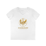 Evangelist V-Neck Women's T-Shirt — (Mark 16:15)